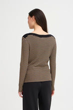 Charger l&#39;image dans la galerie, HAUT TRICOT RAYURES COL BATEAU M/L ICHI IHMAFA LS20 20124237
