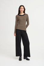 Charger l&#39;image dans la galerie, HAUT TRICOT RAYURES COL BATEAU M/L ICHI IHMAFA LS20 20124237
