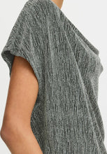 Charger l&#39;image dans la galerie, HAUT SANS MANCHE COL DRAPÉ LUREX ARGENT B.YOUNG BYSHILOH TOP 20818274
