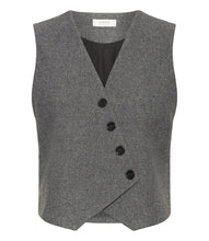 Charger l&#39;image dans la galerie, VESTE SANS MANCHE ASSYMÉTRIQUE BYOUNG BYETONA WAISTCOAT 20818156
