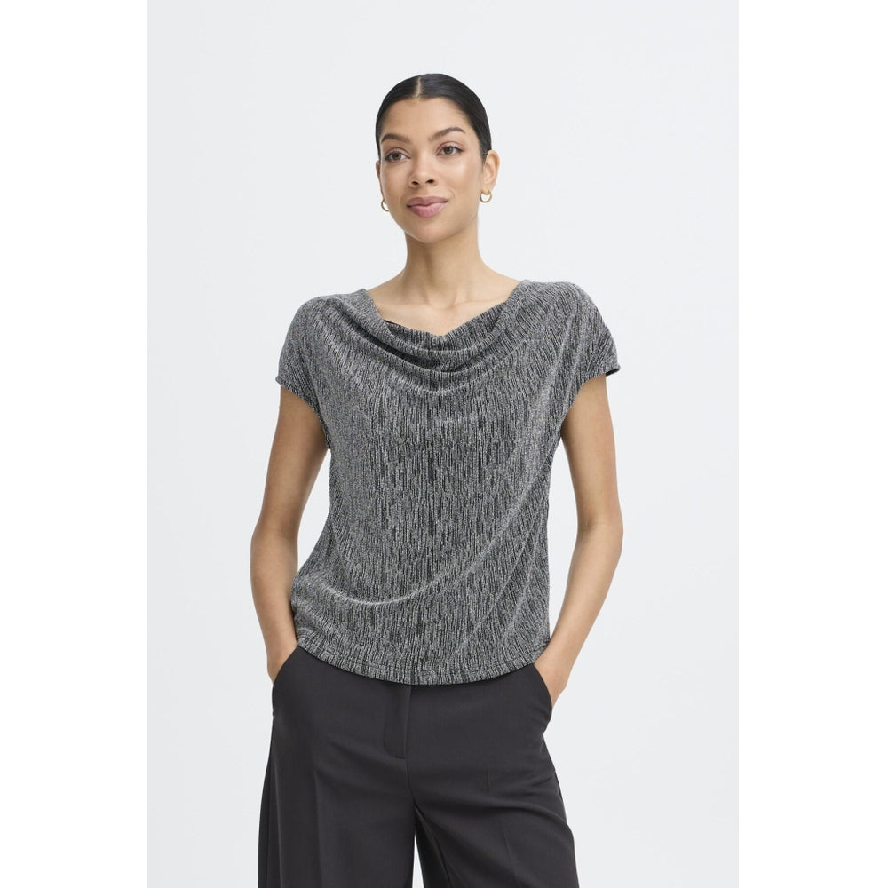 HAUT SANS MANCHE COL DRAPÉ LUREX ARGENT B.YOUNG BYSHILOH TOP 20818274