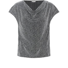 Charger l&#39;image dans la galerie, HAUT SANS MANCHE COL DRAPÉ LUREX ARGENT B.YOUNG BYSHILOH TOP 20818274

