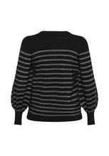 Charger l'image dans la galerie, TRICOT RAYURES COL ROND MANCHE BOUFFANTE TAILLE PLUS KAFFE CURVE KCLINIA 10583860
