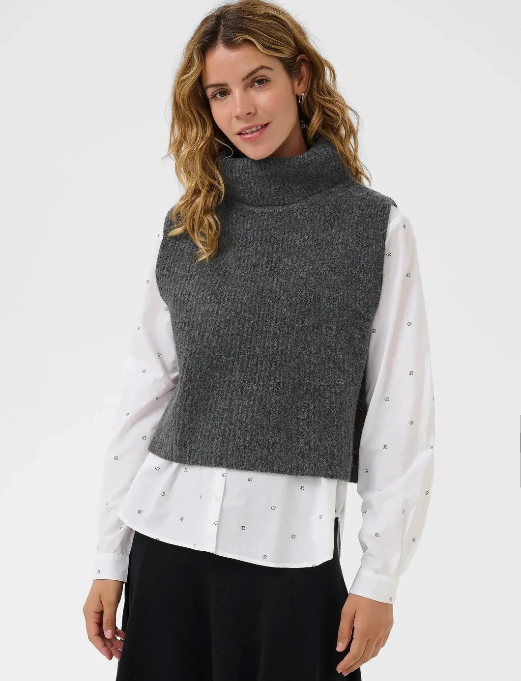 PONCHO COURT TRICOT COL ROULÉ CREAM CRSTARFI SHORT KNIT 10609134 1852041