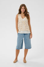 Charger l'image dans la galerie, VESTE EN CROCHET TRICOT SANS MANCHE CREAM CRLOTU VEST 10614909
