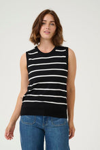 Charger l'image dans la galerie, TRICOT SANS MANCHE COL ROND KAFFE KALIZZA STRIPED SLIPOVER 10509800

