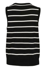 Charger l'image dans la galerie, TRICOT SANS MANCHE COL ROND KAFFE KALIZZA STRIPED SLIPOVER 10509800
