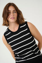 Charger l'image dans la galerie, TRICOT SANS MANCHE COL ROND KAFFE KALIZZA STRIPED SLIPOVER 10509800
