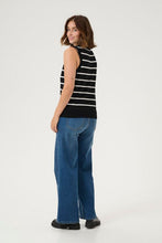 Charger l'image dans la galerie, TRICOT SANS MANCHE COL ROND KAFFE KALIZZA STRIPED SLIPOVER 10509800
