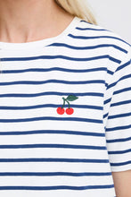 Charger l'image dans la galerie, HAUT T-SHIRT RAYURES BRODERIE CERISE B.YOUNG BYPANDINNA 20818654
