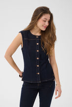Charger l'image dans la galerie, VESTE SANS MANCHE JEANS CREAM CRDAMY DENIM WAISTCOAT 10615211
