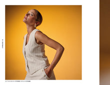 Charger l'image dans la galerie, VESTE SANS MANCHE RAYURES VERTICALES LIN/VISCOSE ETYMOLOGIE ETYVIANER
