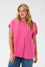 Charger l'image dans la galerie, HAUT COL ROND BLOUSE DEVANT DOS JERSEY TAILLE PLUS KAFFE CURVE KCMILIA WING BLOUSE 10583812 182143

