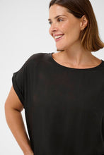 Charger l'image dans la galerie, HAUT COL ROND BLOUSE DEVANT DOS JERSEY TAILLE PLUS KAFFE CURVE KCMILIA WING BLOUSE 10583812
