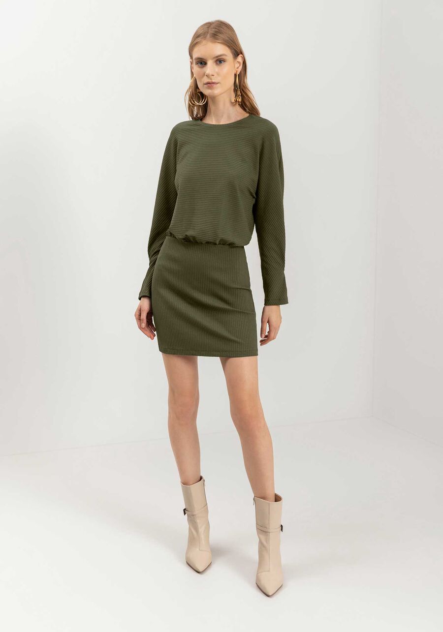 ROBE RIBS AJUSTÉ MANCHES LONGUES COL ROND LEZ A LEZ 9260E