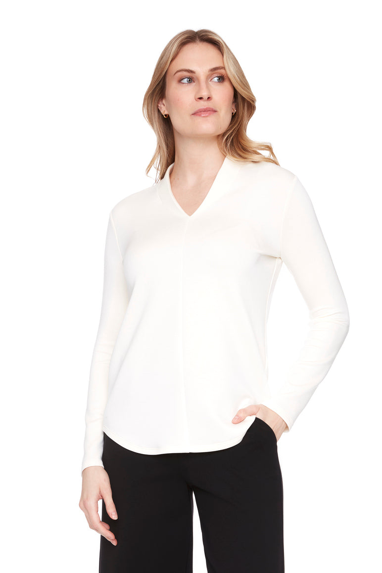 HAUT CHANDAIL MODAL MANCHE LONGUE UP! 30475 IVORY