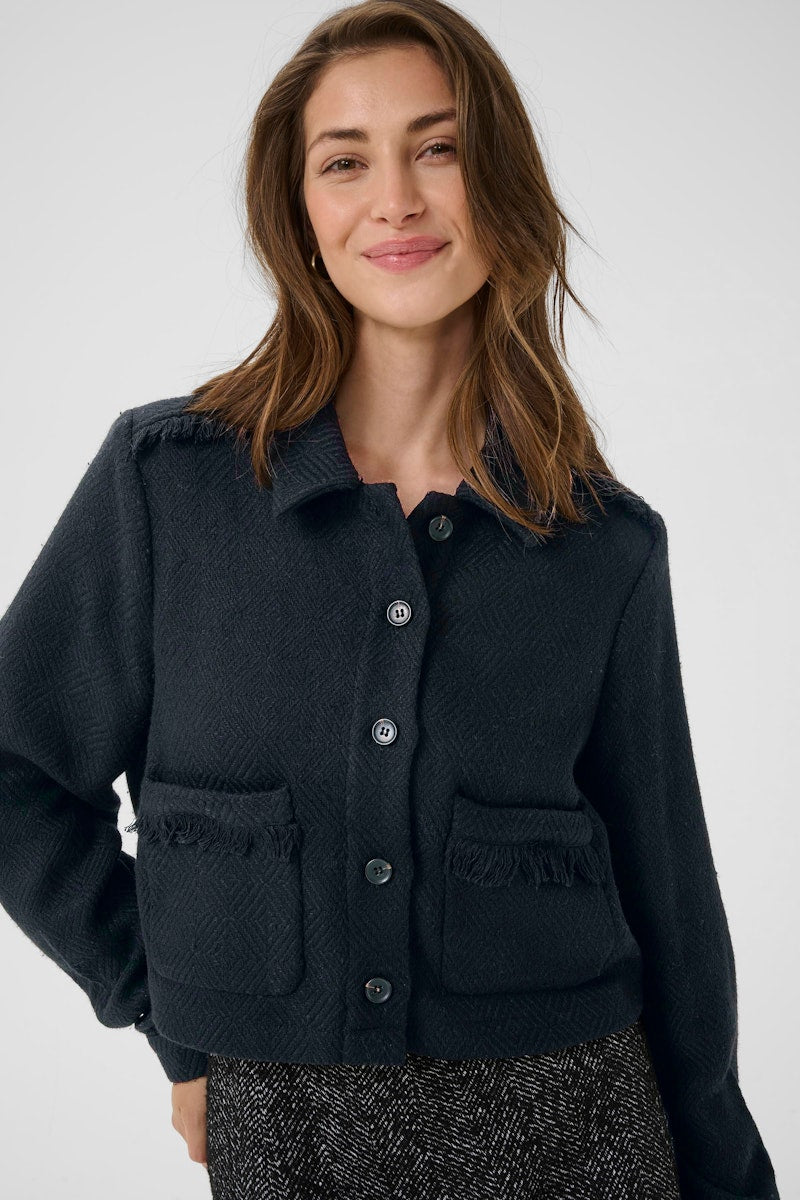 VESTE COURTE JACQUARD TON SUR TON CREAM CRBAYU JACKET 10614133