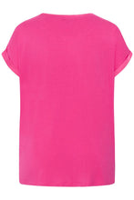 Charger l'image dans la galerie, HAUT COL ROND BLOUSE DEVANT DOS JERSEY TAILLE PLUS KAFFE CURVE KCMILIA WING BLOUSE 10583812 182143
