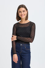 Charger l'image dans la galerie, HAUT M/L MESH AVEC MOTIF COEUR VELOURS FRANSA FRDETA TEE 1 20610740 900016756

