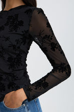 Charger l'image dans la galerie, HAUT M/L MESH AVEC MOTIF FLEURS VELOURS B.YOUNG BYRIMESHA LS TOP 20819993
