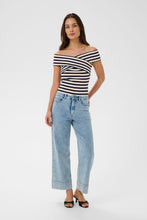 Charger l'image dans la galerie, HAUT CAMISOLE RAYURES RIBS KAFFE KACELESTE RIB TOP 10511610
