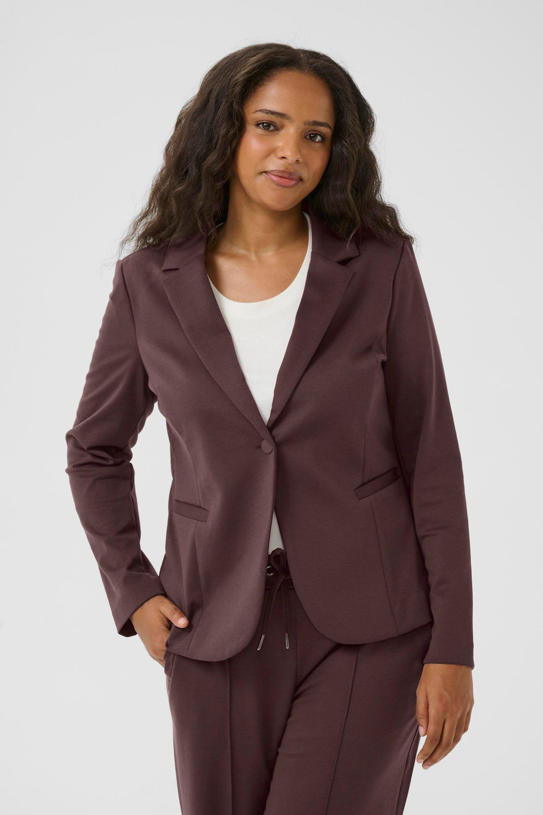 VESTON KNIT TAILLE PLUS MANCHE LONGUE KAFFE CURVE KAJENNA BLAZER 10582130-191619