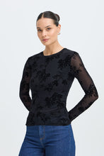 Charger l'image dans la galerie, HAUT M/L MESH AVEC MOTIF FLEURS VELOURS B.YOUNG BYRIMESHA LS TOP 20819993
