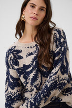 Charger l'image dans la galerie, TRICOT MANCHE LONGUE COL ROND FLEURS CREAM CRTEMIKKA KNIT 10614714
