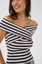Charger l'image dans la galerie, HAUT CAMISOLE RAYURES RIBS KAFFE KACELESTE RIB TOP 10511610
