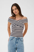 Charger l'image dans la galerie, HAUT CAMISOLE RAYURES RIBS KAFFE KACELESTE RIB TOP 10511610
