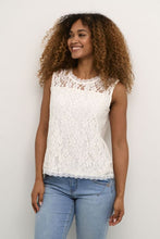Charger l'image dans la galerie, HAUT CAMISOLE COL ROND DENTELLE CREAM CRKIT LACE TOP 10613240 110602
