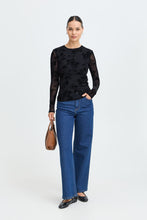 Charger l'image dans la galerie, HAUT M/L MESH AVEC MOTIF FLEURS VELOURS B.YOUNG BYRIMESHA LS TOP 20819993
