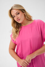 Charger l'image dans la galerie, HAUT COL ROND BLOUSE DEVANT DOS JERSEY TAILLE PLUS KAFFE CURVE KCMILIA WING BLOUSE 10583812 182143
