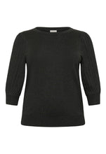 Charger l'image dans la galerie, TRICOT COL ROND MANCHE 3/4 BOUFFANTE TAILLE PLUS KAFFE CURVE KCLONI 3/4 10582202 100125
