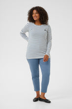 Charger l'image dans la galerie, HAUT RAYURES COL ROND MANCHE LONGUE TAILLE PLUS KAFFE CURVE KCLIA 10580179 108413
