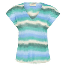 Charger l'image dans la galerie, HAUT BLOUSE COL V MOTIF ZIG ZAG CRDELFINA BLOUSE 10614990
