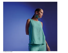 Charger l'image dans la galerie, HAUT CAMISOLE COL ROND BOUTONS DECORATIFS SUR LES COTES ETYMOLOGIE ETYTAL
