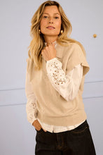 Charger l'image dans la galerie, TRICOT DEBARDEUR COL POLO MANCHE TOMBANTE CREAM CRDELA SLIPOVER 10614656 100232
