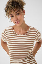 Charger l'image dans la galerie, HAUT T-SHIRT COL ROND RAYURES CREAM CRRIBBA STRIPE TSHIRT 10613876 108850
