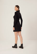 Charger l&#39;image dans la galerie, ROBE AJUSTÉ RIBS MANCHES LONGUESCOL MONTANT LEZ A LEZ 7276E
