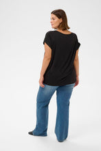 Charger l'image dans la galerie, HAUT COL ROND BLOUSE DEVANT DOS JERSEY TAILLE PLUS KAFFE CURVE KCMILIA WING BLOUSE 10583812
