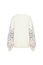 Charger l'image dans la galerie, TRICOT MANCHE LONGUE COL ROND BRODERIE MULTI C&amp;S 26NVC01
