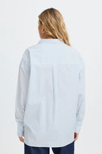 Charger l'image dans la galerie, BLOUSE OVERSIZE RAYURES VERTICALES COL CHEMISIER M/L FERMETURE BOUTONNIERE FRANSA FRZASHIRT SH 11 20617471
