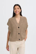 Charger l&#39;image dans la galerie, TRICOT PONCHO SANS MANCHE COL V BOUTONS B.YOUNG BYOTINKA 20815276 181112
