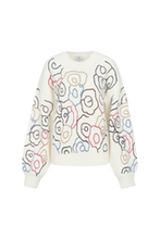 Charger l'image dans la galerie, TRICOT MANCHE LONGUE COL ROND BRODERIE MULTI C&amp;S 26NVC01
