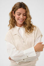 Charger l'image dans la galerie, TRICOT DEBARDEUR COL POLO MANCHE TOMBANTE CREAM CRDELA SLIPOVER 10614656 100232
