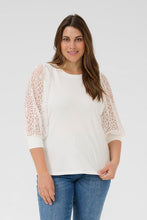 Charger l'image dans la galerie, HAUT COL ROND MANCHE DENTELLE TAILLE PLUS KAFFE CURVE KCBELLA LACE 10581899 110602
