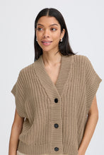 Charger l&#39;image dans la galerie, TRICOT PONCHO SANS MANCHE COL V BOUTONS B.YOUNG BYOTINKA 20815276 181112
