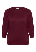 Charger l'image dans la galerie, TRICOT COL ROND MANCHE 3/4 BOUFFANTE TAILLE PLUS KAFFE CURVE KCLONI 3/4 10582202 191528
