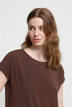 Charger l'image dans la galerie, HAUT T-SHIRT COL ROND LUREX ICHI IHREBEL SS6 20109945 CHICORY COFFEE 101419
